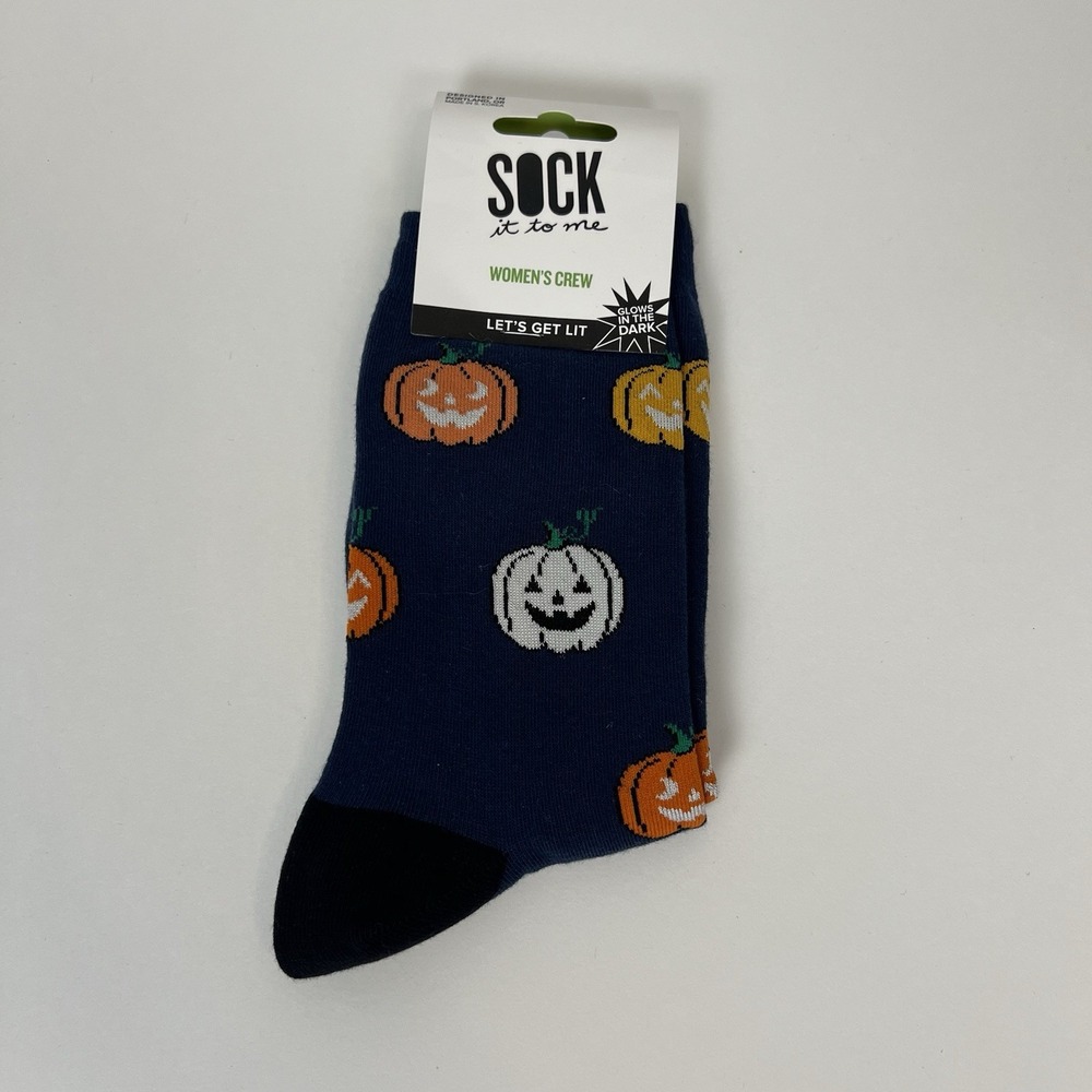 Sock it to me Women's Crew-Let's get lit glows‎ in the dark US shoe 5-10